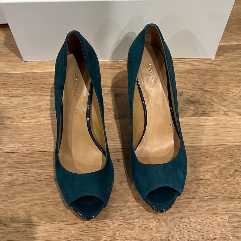 Nine West, 9.5, Leather Blue